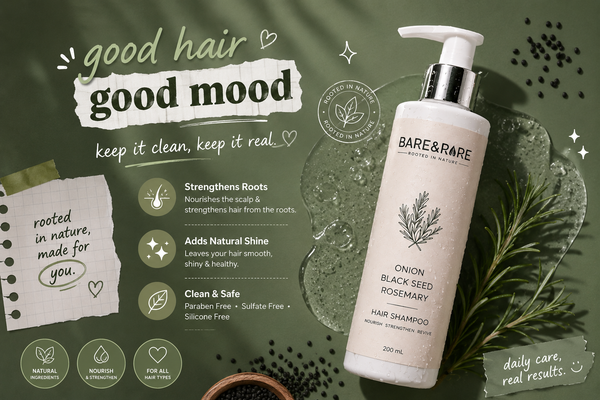 Bare&rare Onion Black Seed Rosemary Hair Shampoo – 200 m